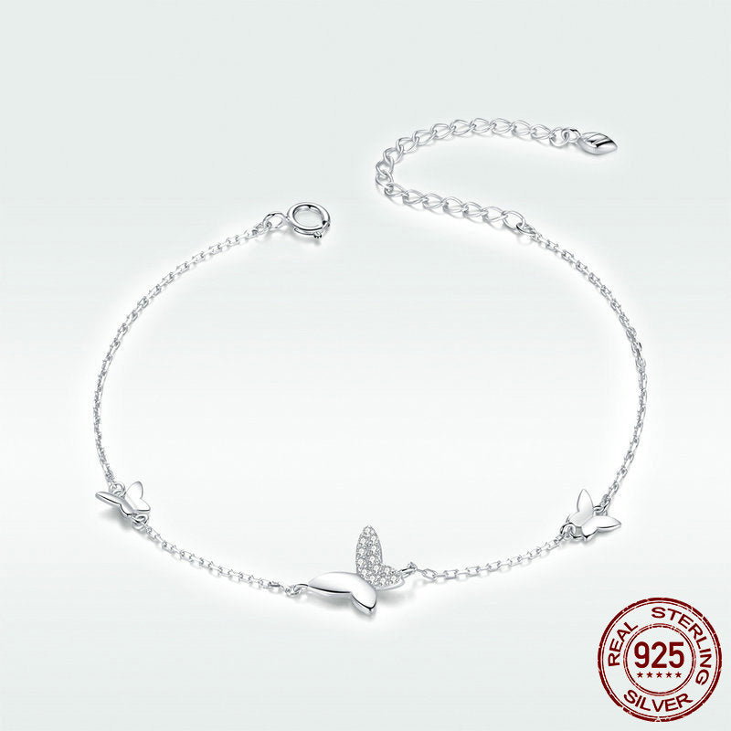 Pulsera Mariposa en Plata 925 con Circonias – Baño de Platino