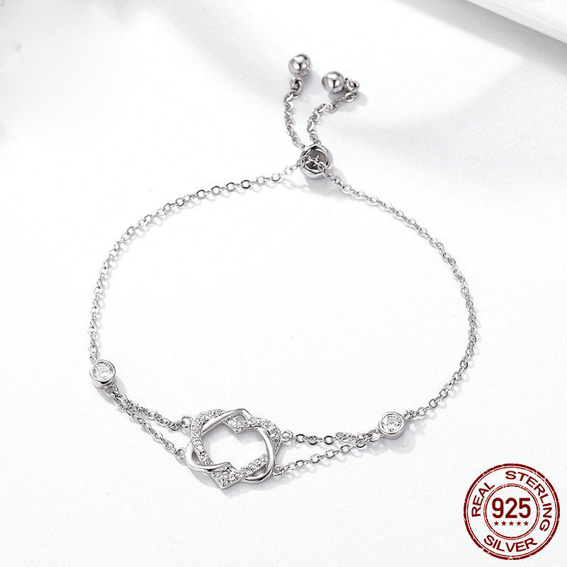 Pulsera Love en Plata 925 con Zirconias – Baño de Platino
