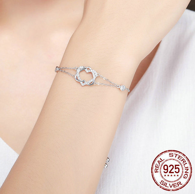 Pulsera Love en Plata 925 con Zirconias – Baño de Platino