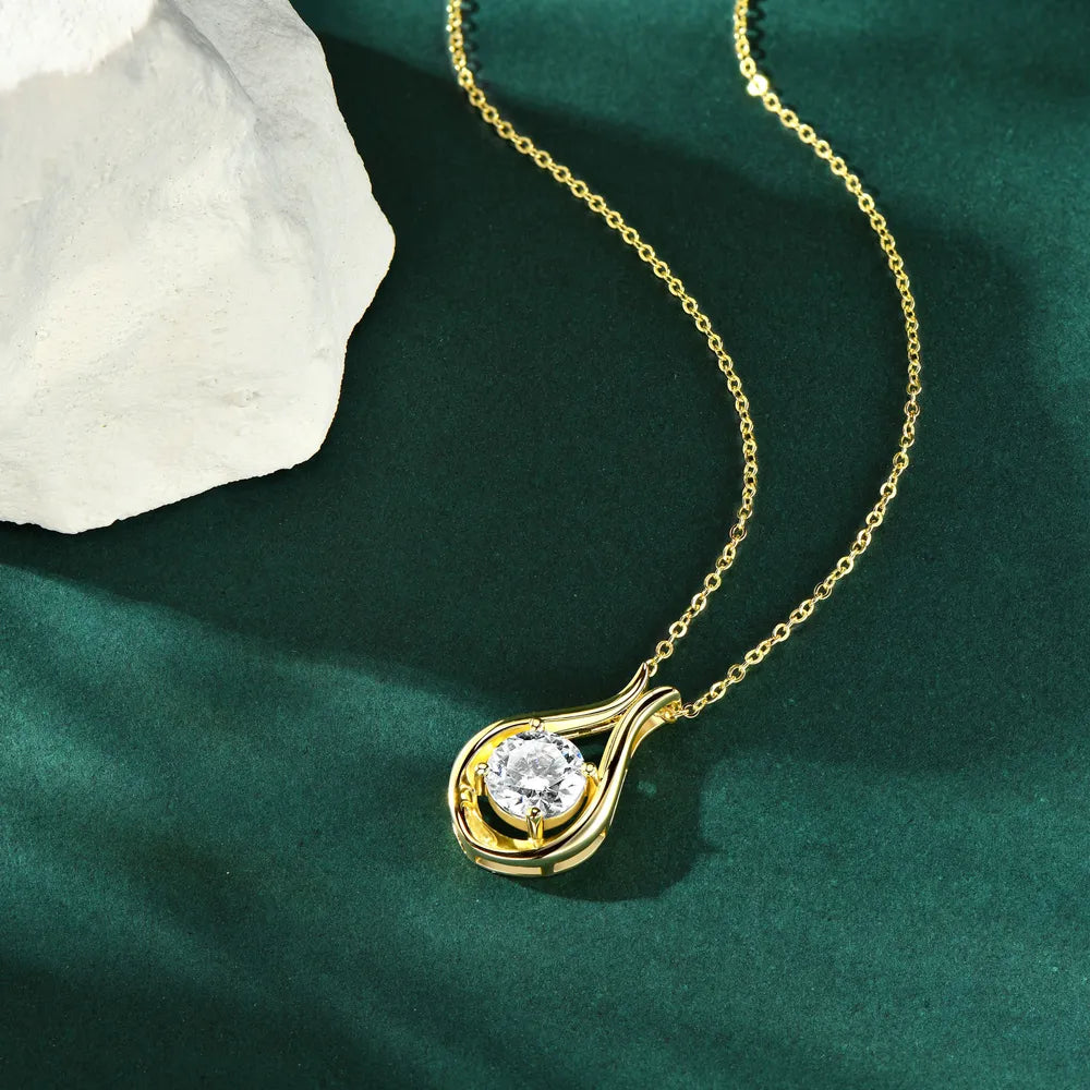 Collar con colgante de Moissanita de 2 quilates en plata de ley 925