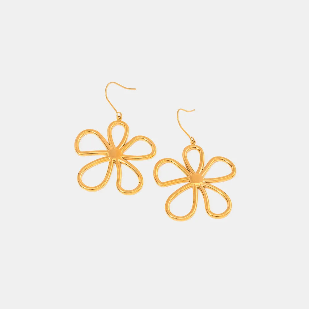 Pendientes flor minimalista en acero inoxidable