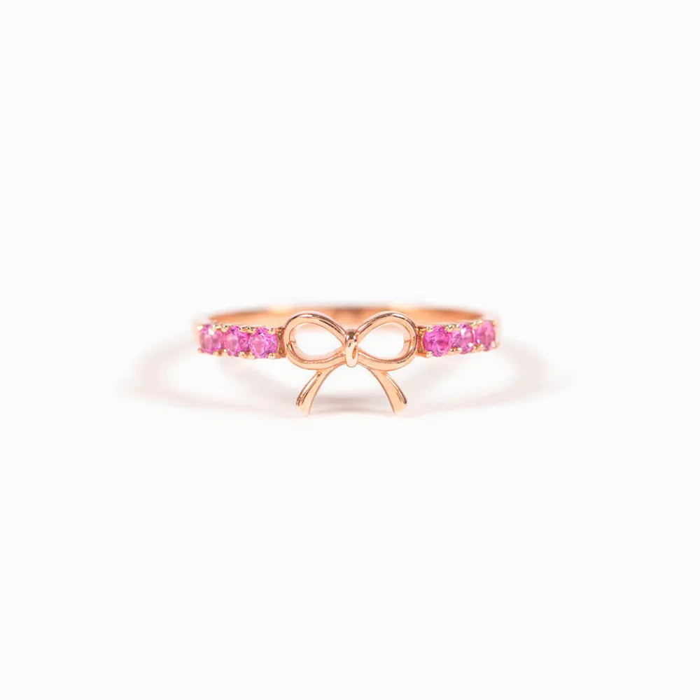 Anillo Lazo en Plata 925 con Zirconia – Baño Oro Rosa
