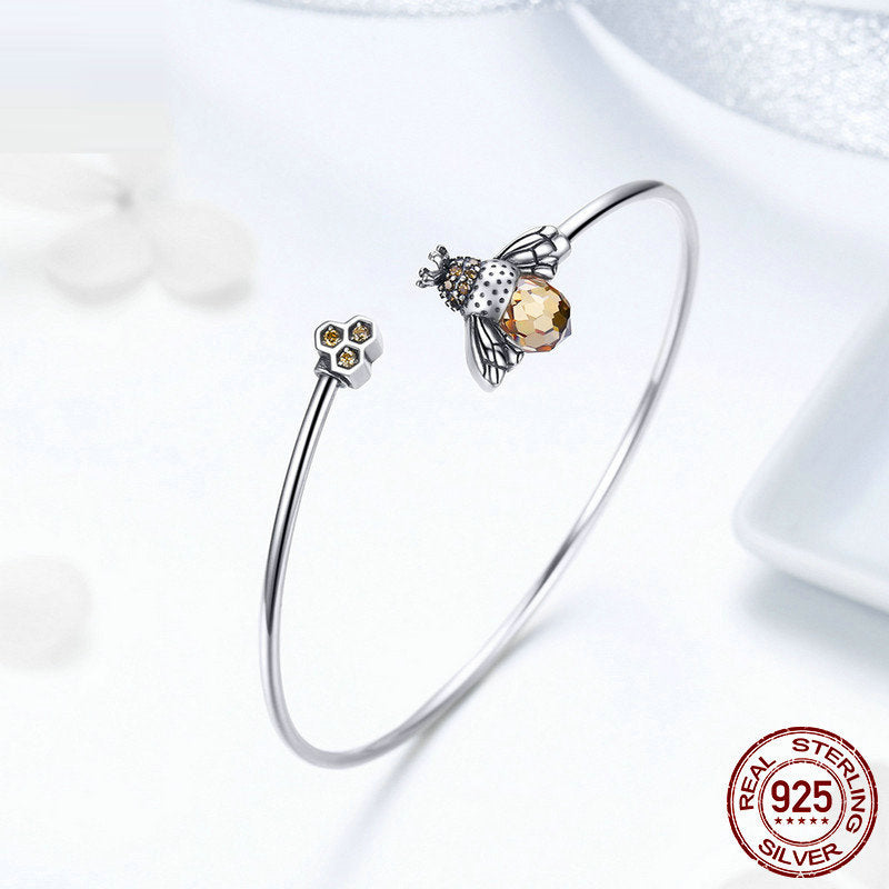 Pulsera Abeja en Plata 925 con Zirconias