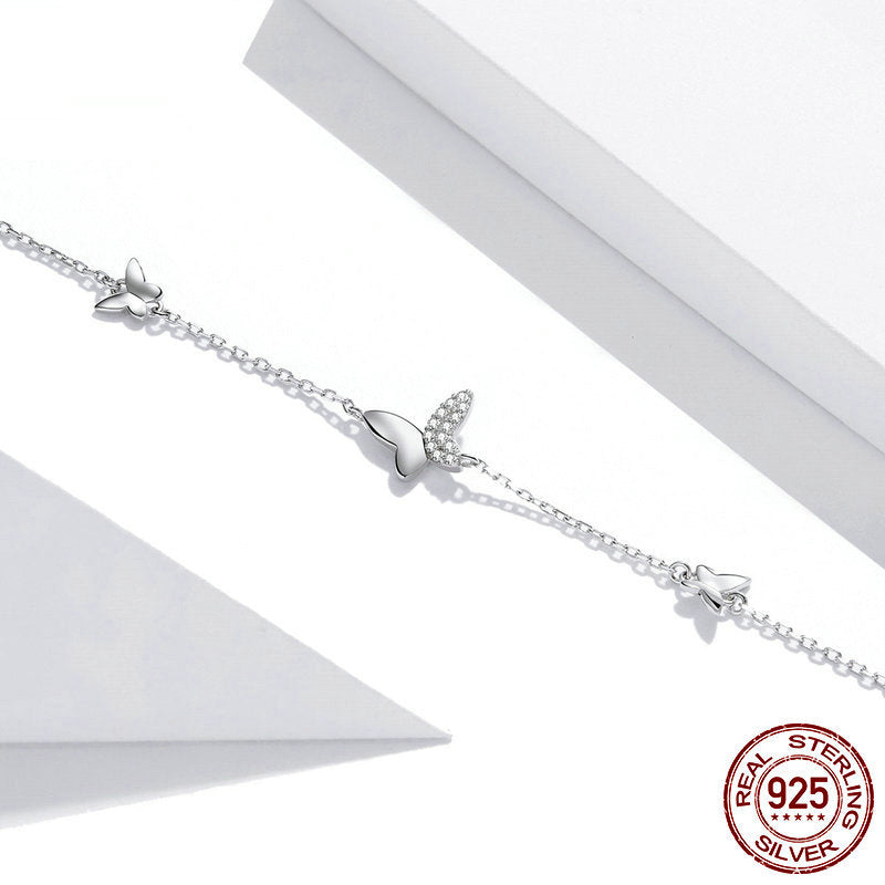 Pulsera Mariposa en Plata 925 con Circonias – Baño de Platino