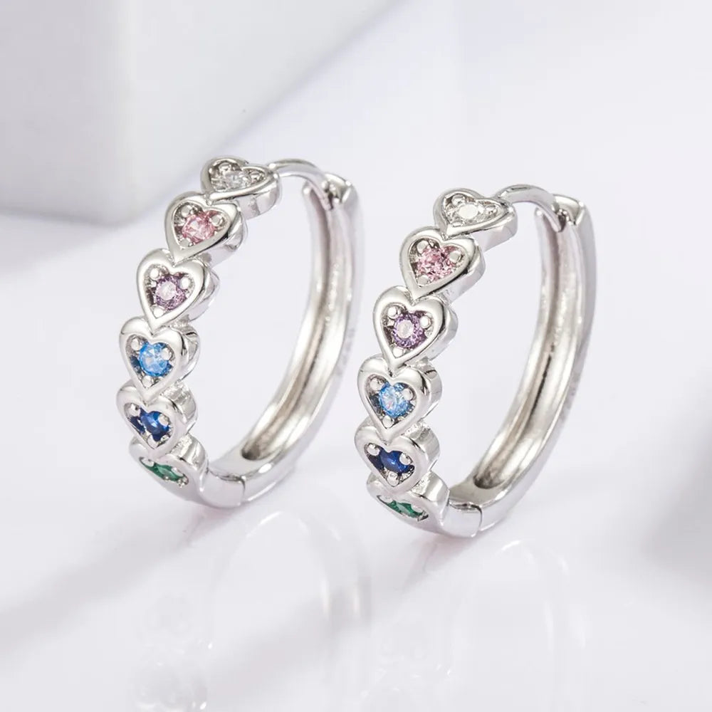 Aros Corazón con Zirconia Incrustada en Plata 925