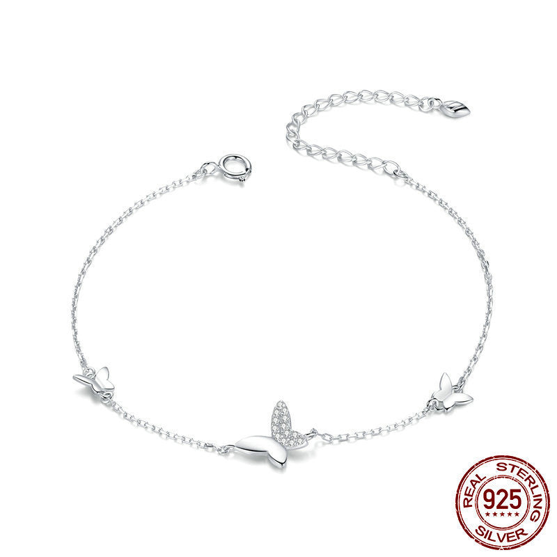 Pulsera Mariposa en Plata 925 con Circonias – Baño de Platino