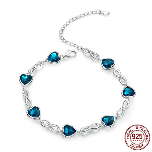 Pulsera Love en Plata 925 con Cristales Austriacos – Baño de Platino