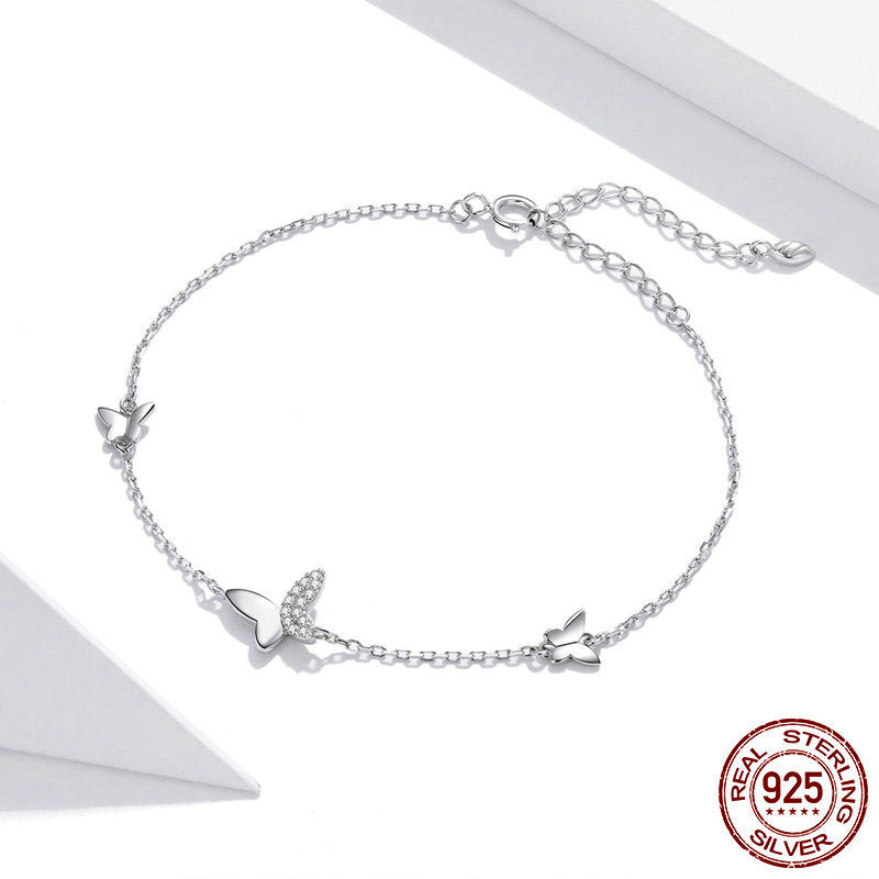 Pulsera Mariposa en Plata 925 con Circonias – Baño de Platino