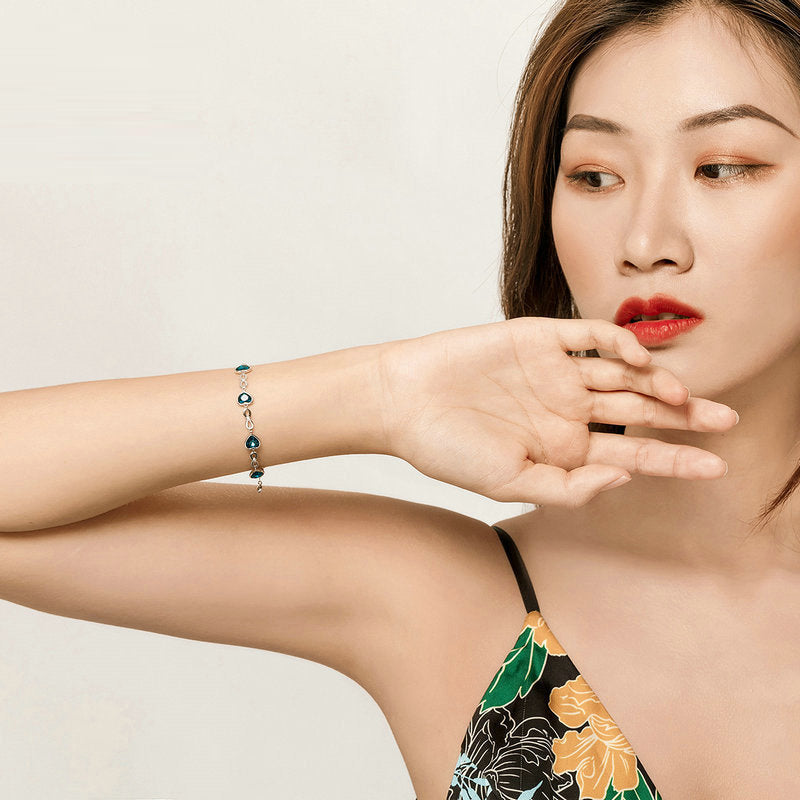 Pulsera Love en Plata 925 con Cristales Austriacos – Baño de Platino