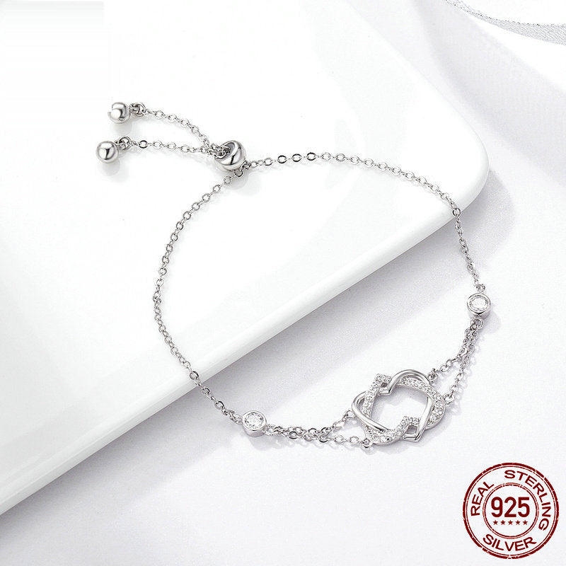 Pulsera Love en Plata 925 con Zirconias – Baño de Platino