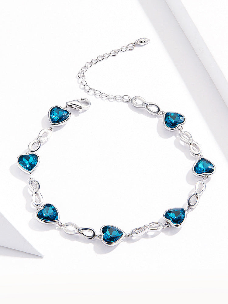 Pulsera Love en Plata 925 con Cristales Austriacos – Baño de Platino