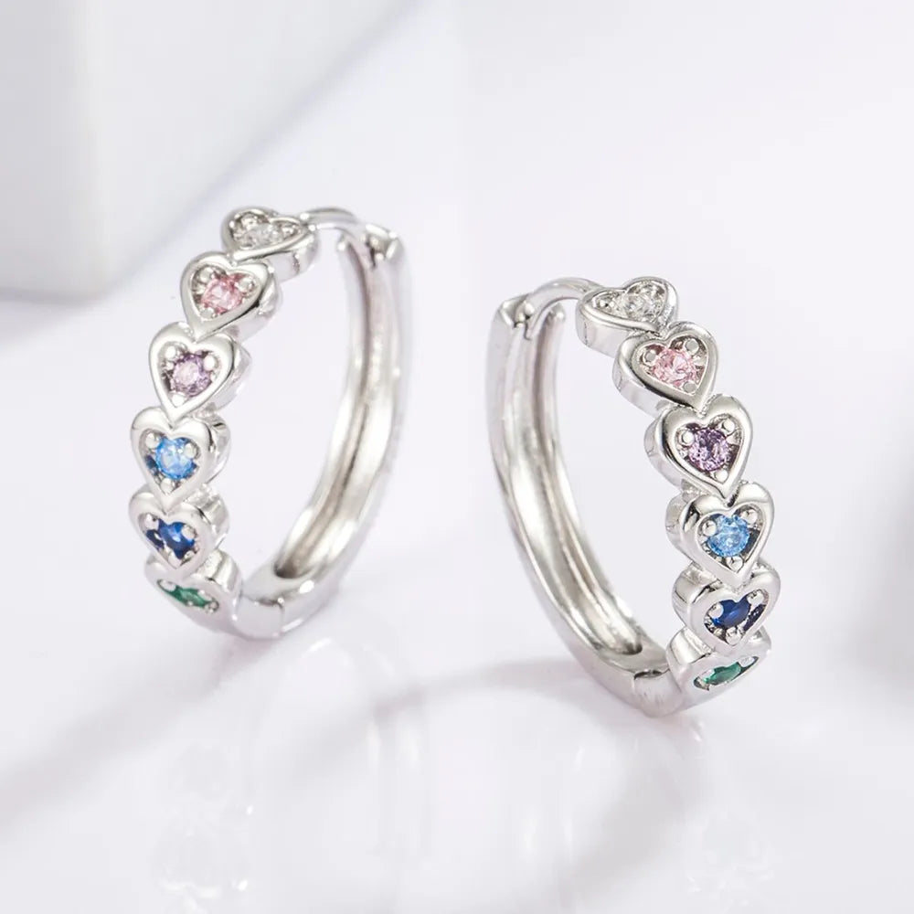 Aros Corazón con Zirconia Incrustada en Plata 925