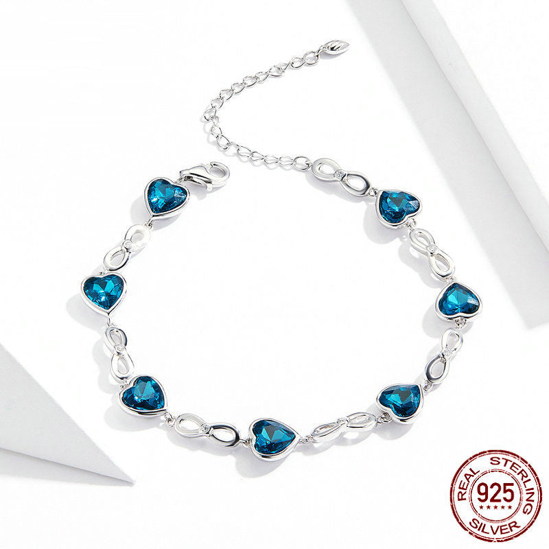 Pulsera Love en Plata 925 con Cristales Austriacos – Baño de Platino