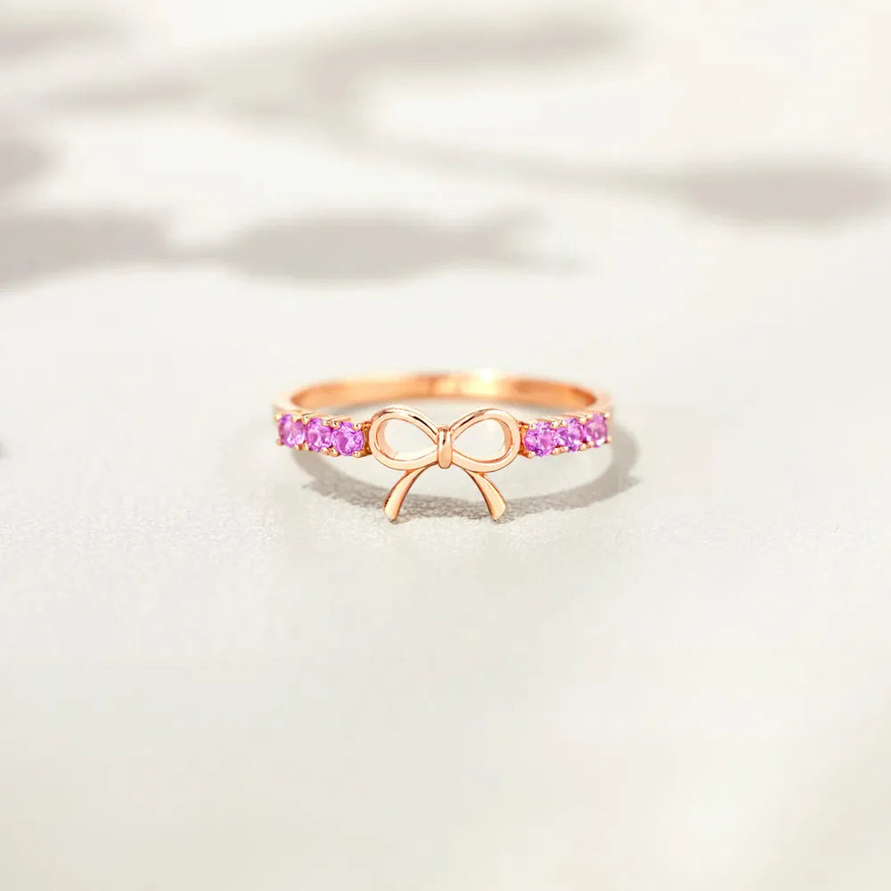 Anillo Lazo en Plata 925 con Zirconia – Baño Oro Rosa