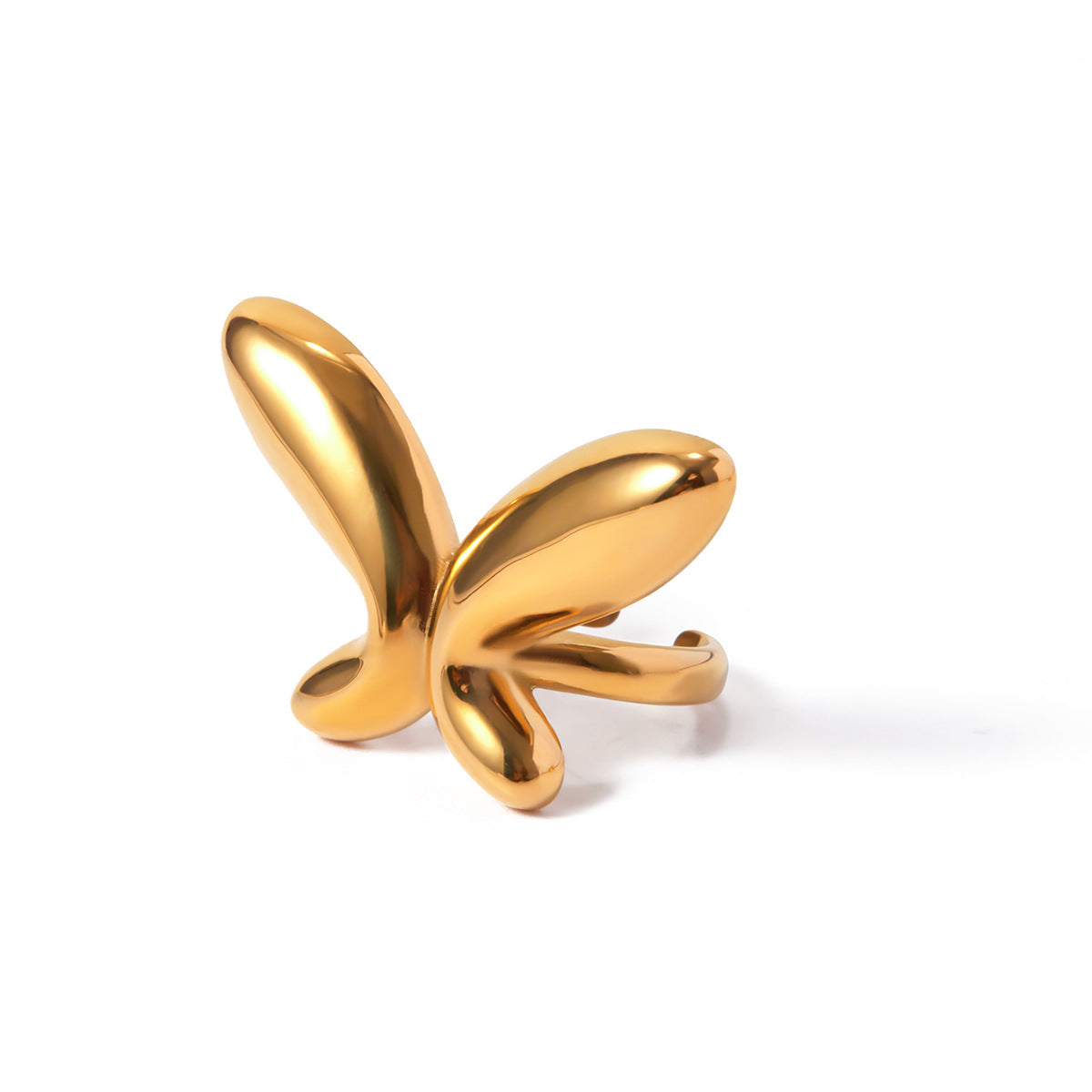 Anillo Mariposa en Acero Inoxidable Chapado en Oro 18K