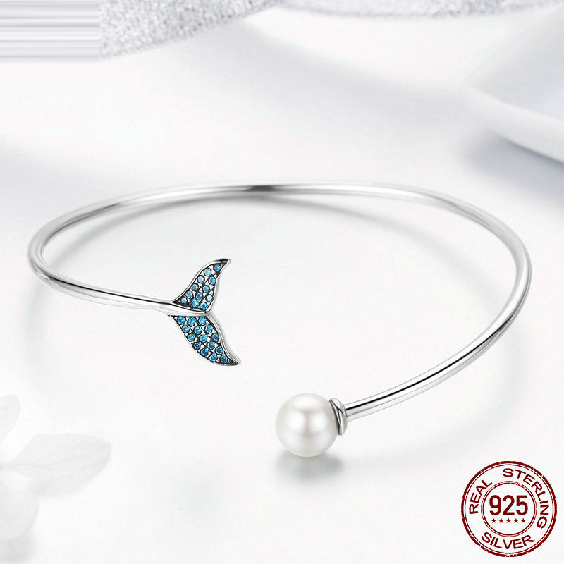 Pulsera Cola de Ballena en Plata 925 con Circonias