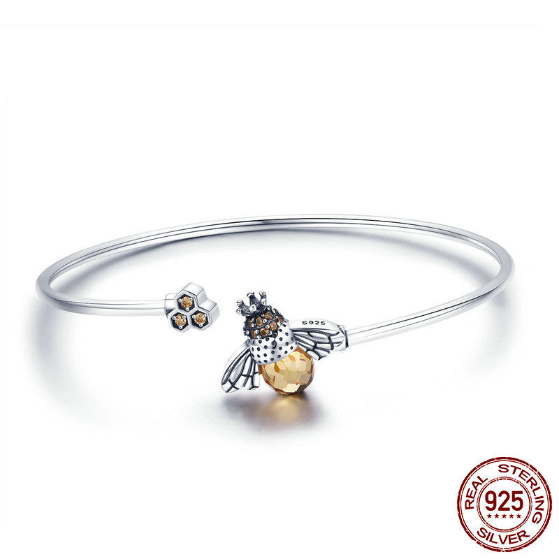 Pulsera Abeja en Plata 925 con Zirconias