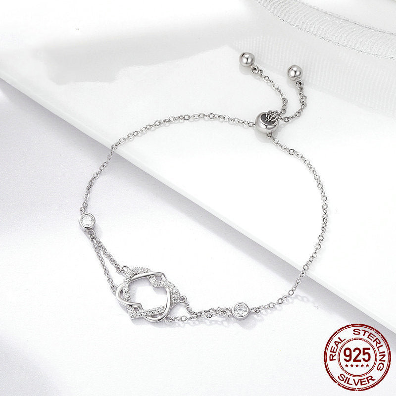 Pulsera Love en Plata 925 con Zirconias – Baño de Platino
